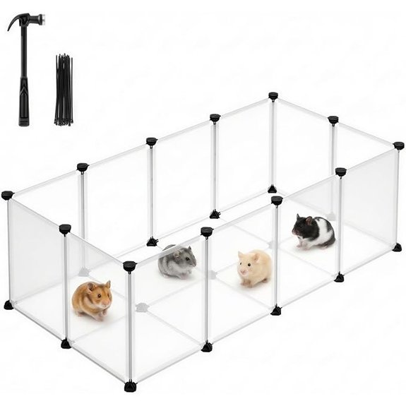 SONGMICS Pet Playpen with Floor Small Animal Playpen