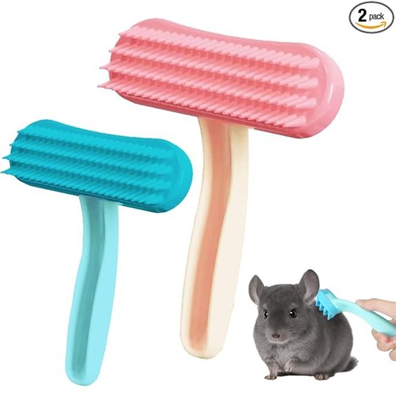 2 Pack Silicone Grooming Brush for Small Pets