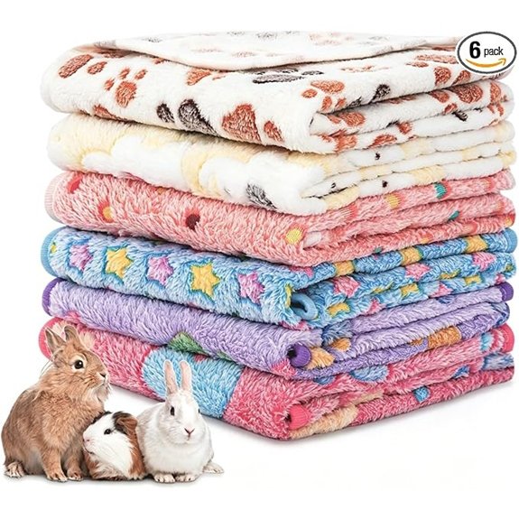 6 Pack Soft Plush Guinea Pig Fleece Blankets