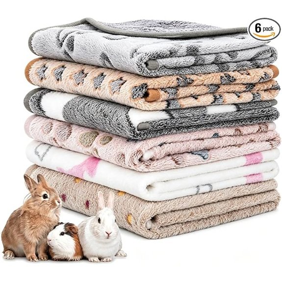 6 Pack Soft Plush Guinea Pig Blankets