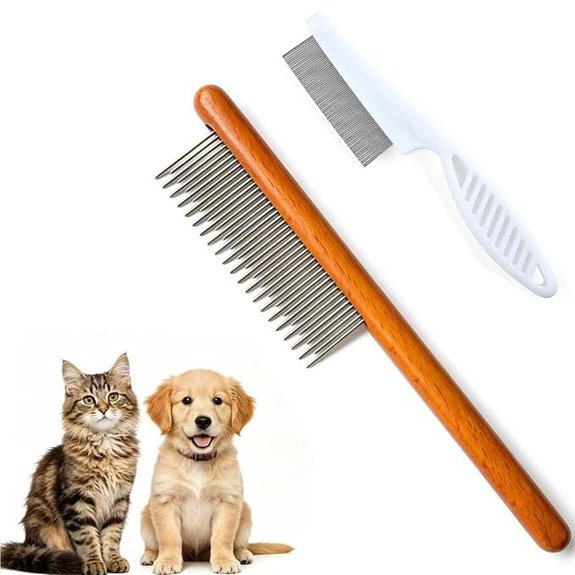 Solid Wood Pet Comb for Cats Dogs and Rabbits
