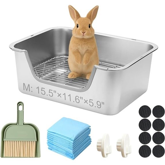 Stainless Steel Rabbit Sifting Litter Box (M)