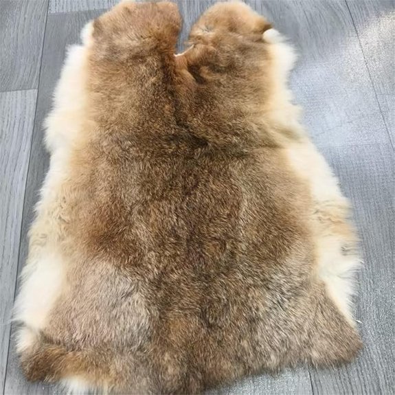 Natural Tanned Rabbit Hide Pelt Straw Yellow