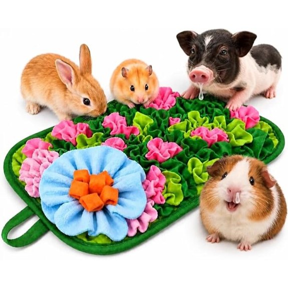 Small Animal Foraging Mat with Suction Cup Fleece Snuffle Slow Feeder