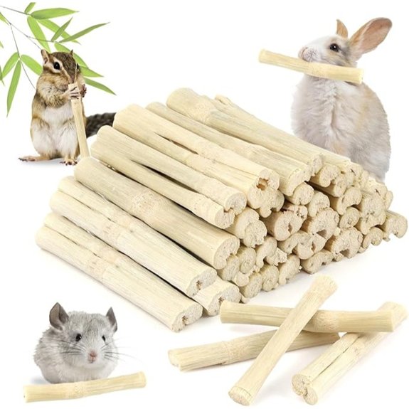 300g Sweet Bamboo Sticks for Rabbits Bunny Chew Toys for Small Pets