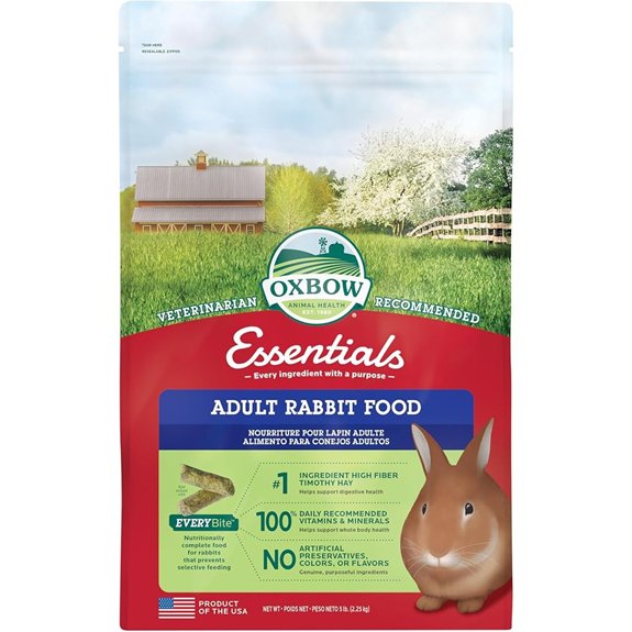 Oxbow Essentials Adult Rabbit Food Timothy Hay Rabbit Pellets USA 5 lb