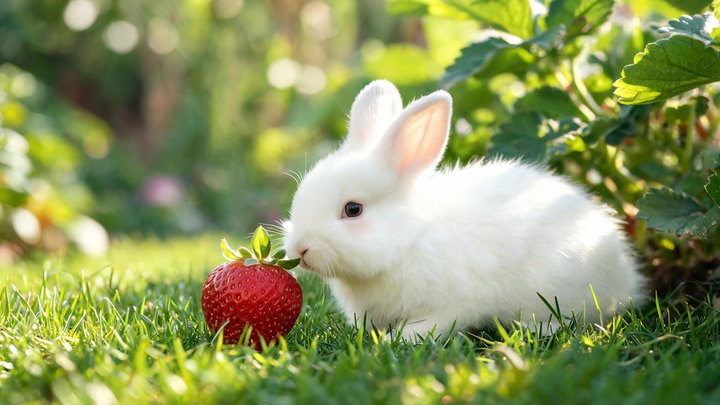 tiny strawberry treat for rabbits