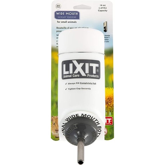 Lixit Pet Wide Mouth Water Bottle (16 oz) translucent 8802
