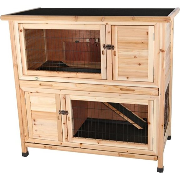 Trixie 2-Story Rabbit Hutch with Pull-Out Trays