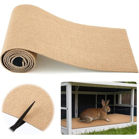 12 x 6.56' Rabbit Scratch Mat Self Adhesive Bunny Pad Khaki