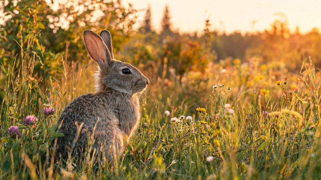 twilight active rabbit at night