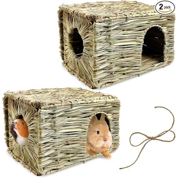 Tfwadmx 2 Pack Rabbit Grass House for Small Pets