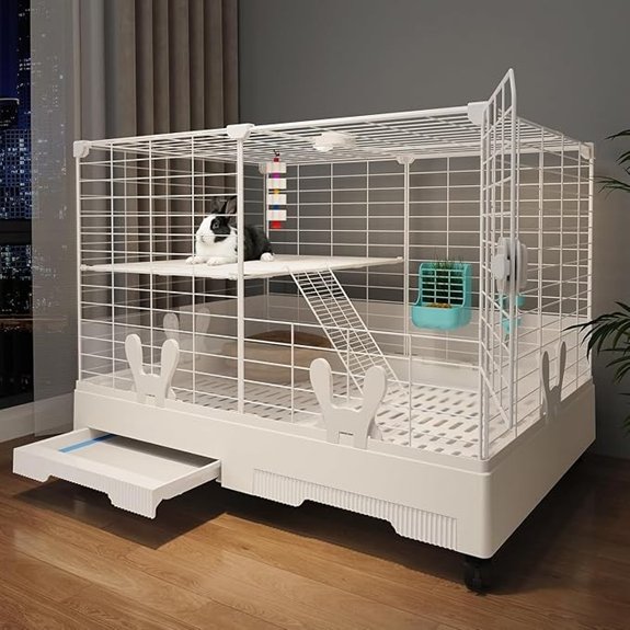 Indoor Rabbit Cage with Urine-Proof Wall and Trays