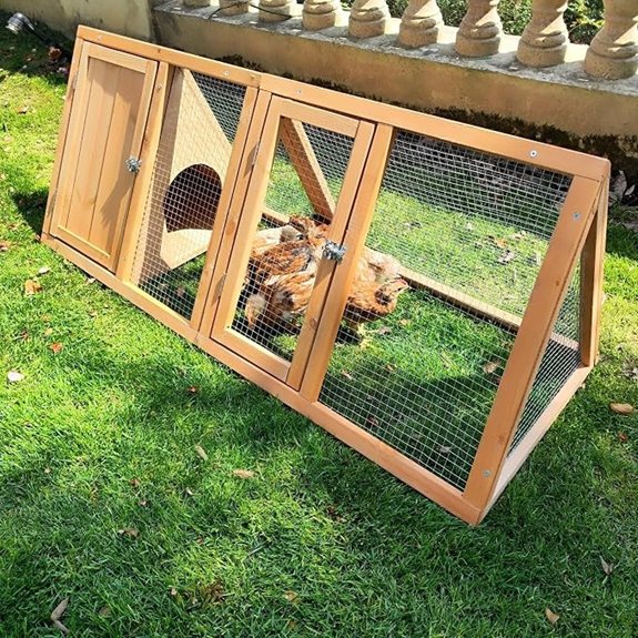 Rabbit Hutch Outdoor Chicken Coop Wooden Cage with Ventilated Fence