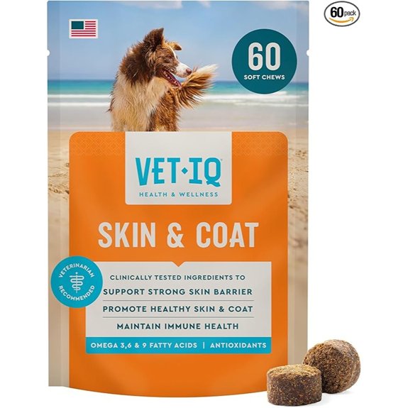 VetIQ Skin and Coat Supplement for Dogs 60 Count