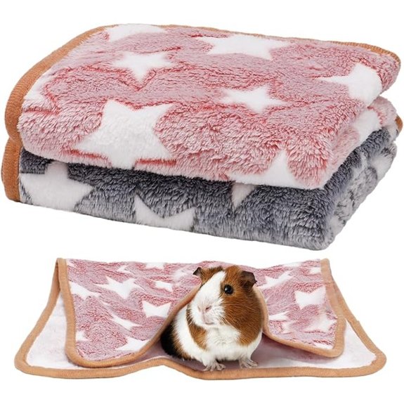 Guinea Pig Blankets 2 Pack Warm Soft Coral Fleece 24 x 16