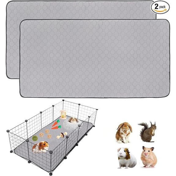 2Pack Washable Non-Slip Guinea Pig Cage Liners