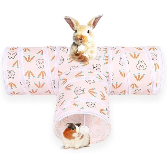 3 Way Washable Rabbit Hideout Toys Guinea Pig Tunnels & Tubes