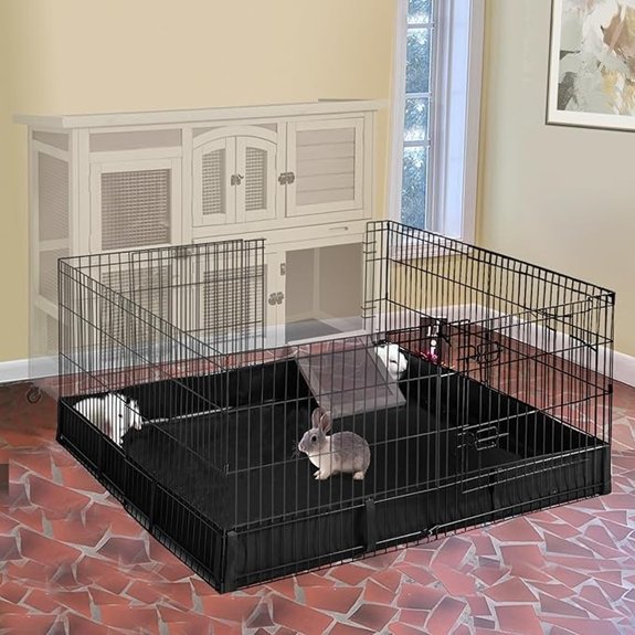 Rabbit Playpen Metal Cage with Waterproof Mat for Small Animals