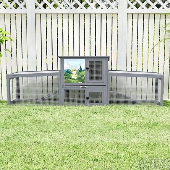 COZIWOW Extra Large Wood Rabbit Hutch Outdoor with Waterproof Roof