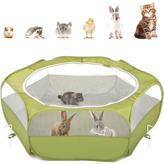 Pawaboo Small Animal Playpen Waterproof Portable Pet Cage Tent,Green