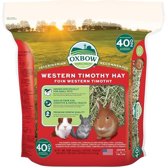 Oxbow Western Timothy Hay Rabbit & Guinea Pig Hay High Fiber USA 40 oz