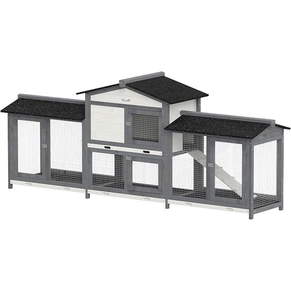 PawHut 90.5 Wooden Rabbit Hutch Bunny Cage