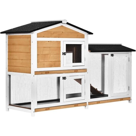 PawHut 62 Wooden Rabbit Hutch for Small Animals