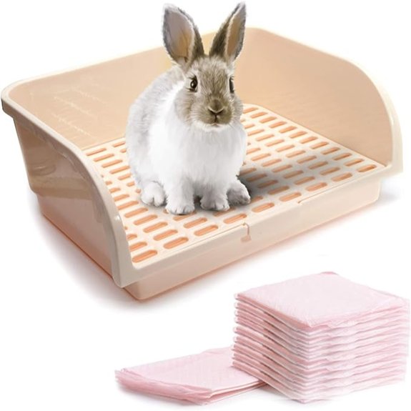 CalPalmy XL Rabbit Litter Box with Bonus Pads and Drawer