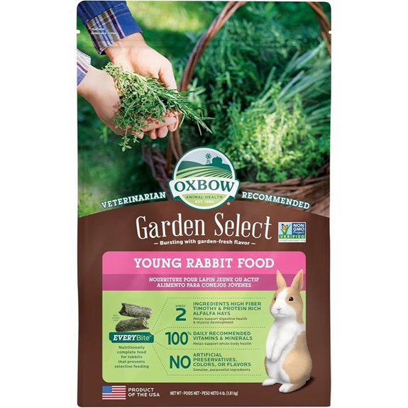 Oxbow Garden Select Young Rabbit Food High-Fiber Rabbit Pellets USA 4 lb