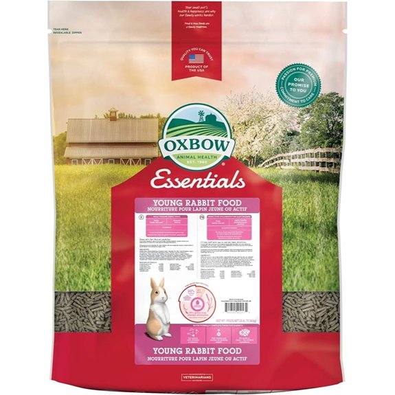 Oxbow Essentials Young Rabbit Food High-Fiber Rabbit Pellets USA 25 lb